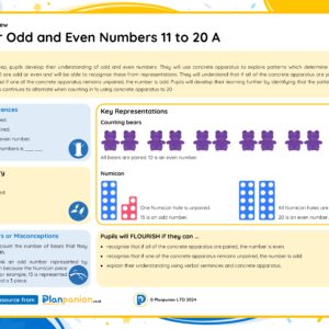1M017A Master Odd and Even Numbers 11 to 20 A FREE