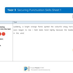 YR3 Securing Punctuation Skills Sheet 001