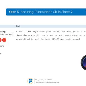 YR3 Securing Punctuation Skills Sheet 002