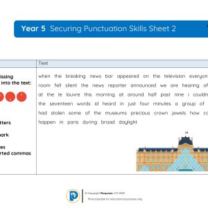 YR5 Securing Punctuation Skills Sheet 002