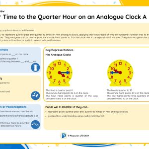 2M035A Master Time to the Quarter Hour on an Analogue Clock A